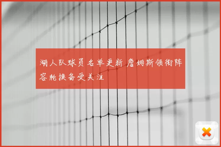 湖人队球员名单更新 詹姆斯领衔阵容轮换备受关注